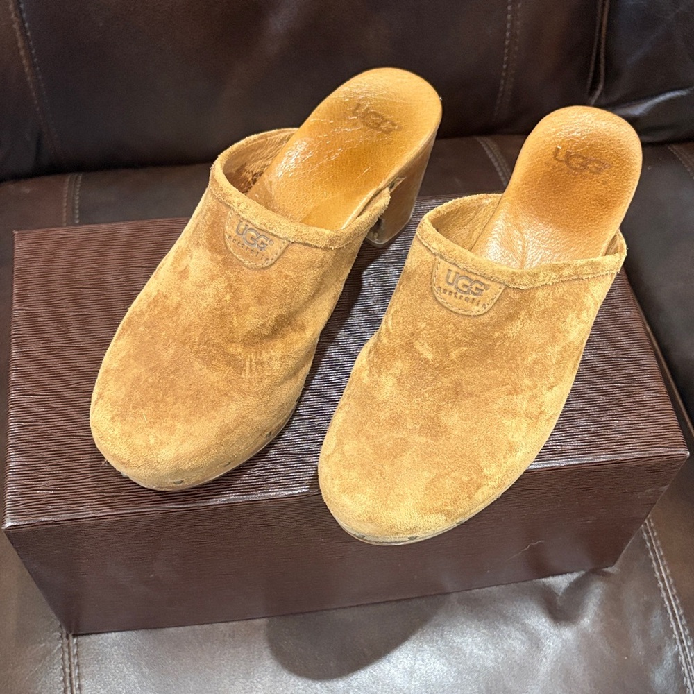 Women’s UGG Chestnut Suede Slip-On Clogs